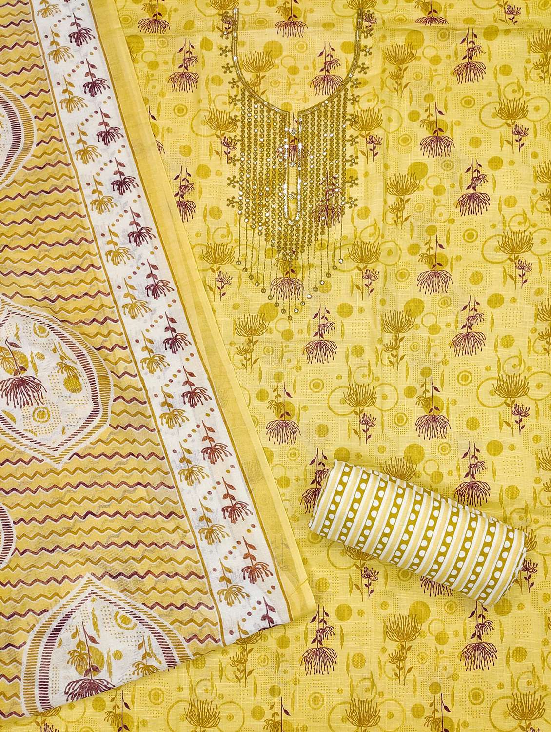 women floral embroidered unstitched suit set - 21980098 -  Standard Image - 1