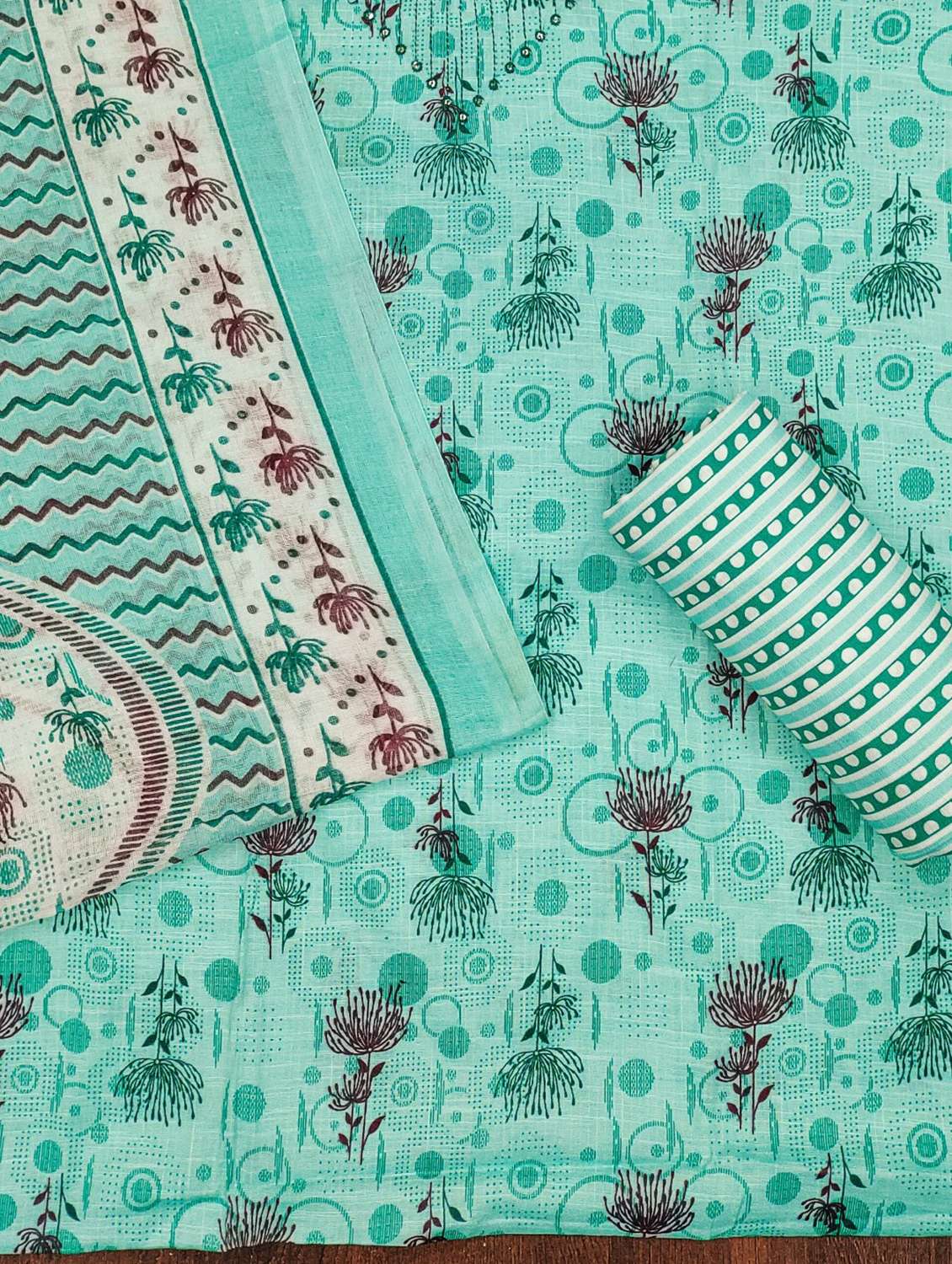 women floral embroidered unstitched suit set - 21980099 -  Standard Image - 1