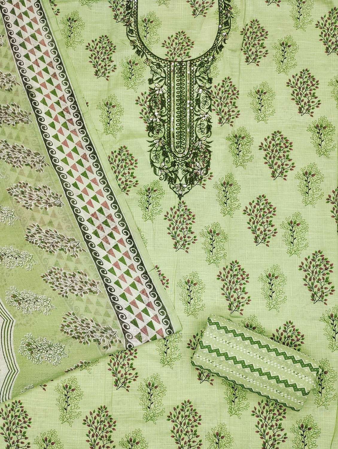 women floral embroidered unstitched suit set - 21980101 -  Standard Image - 1