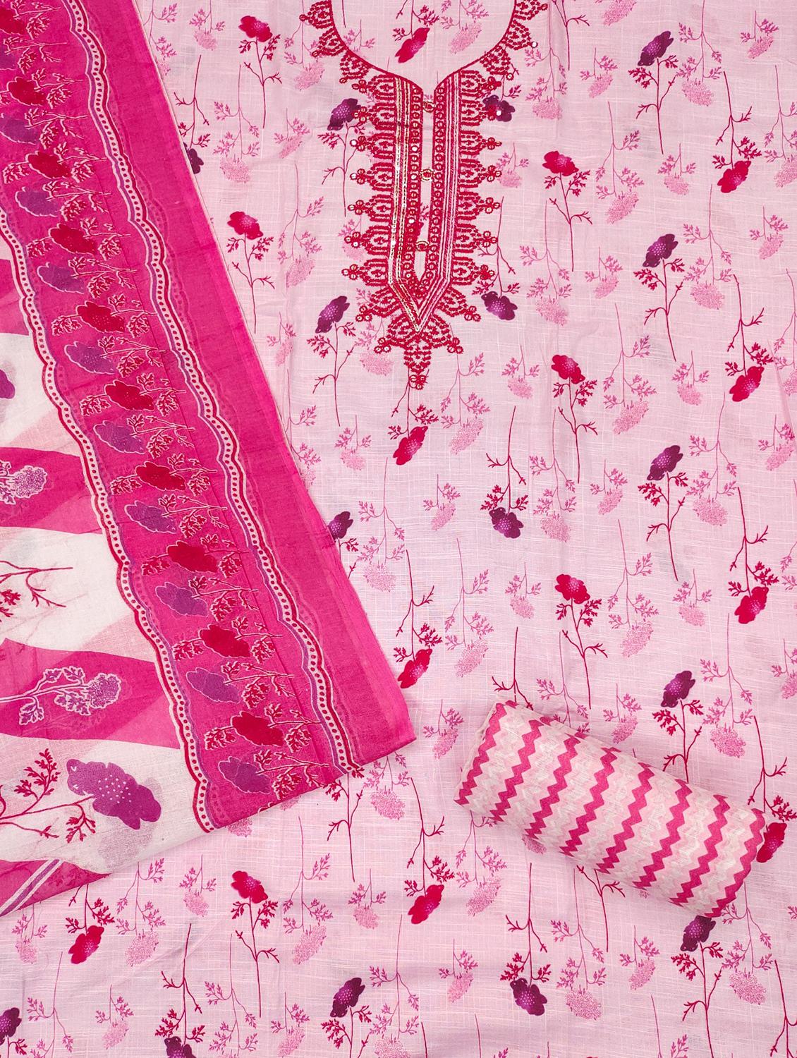 women floral embroidered unstitched suit set - 21980108 - Standard Image - 1