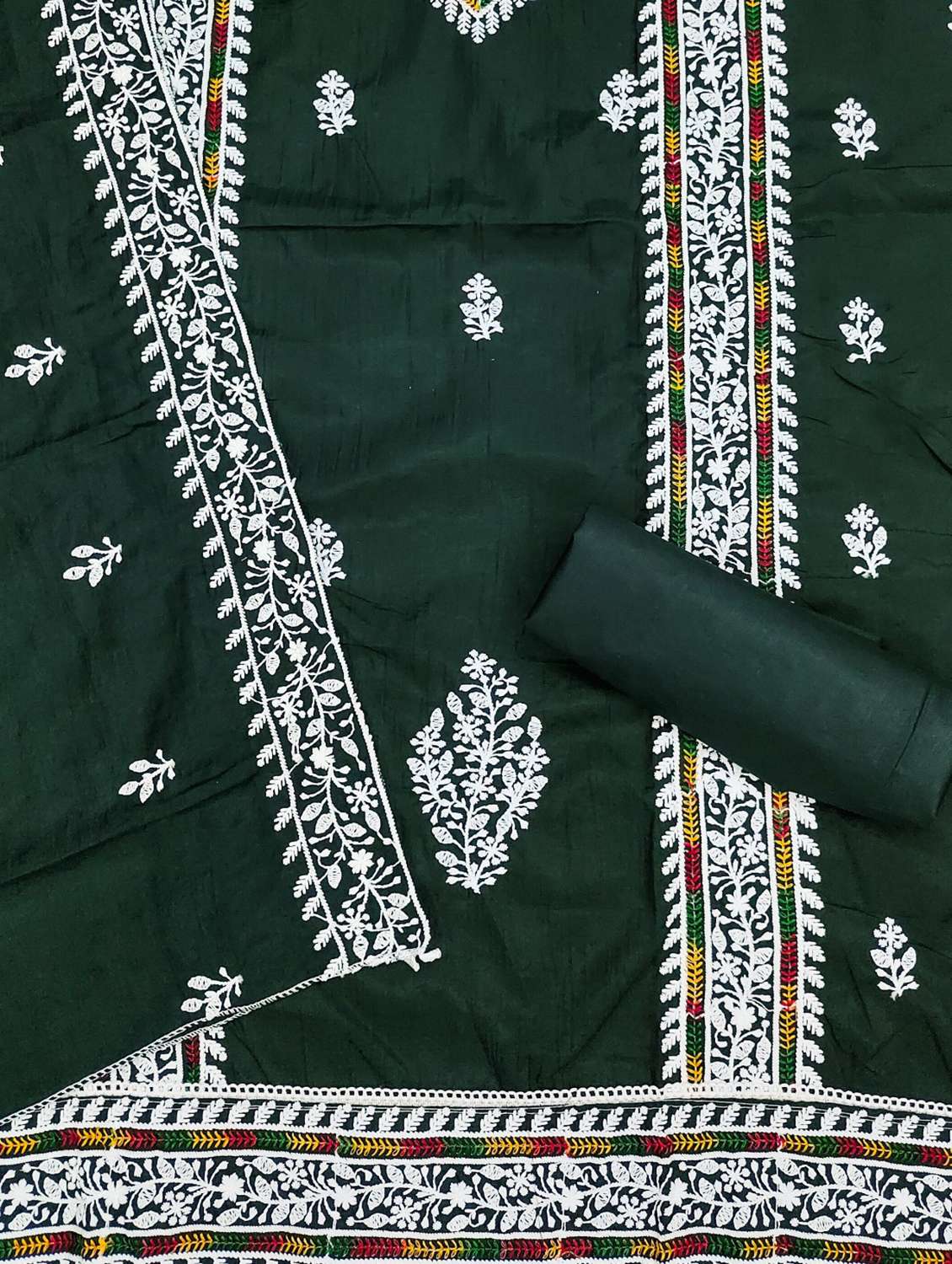 women solid with work embroidered unstitched suit set - 21980167 -  Standard Image - 1