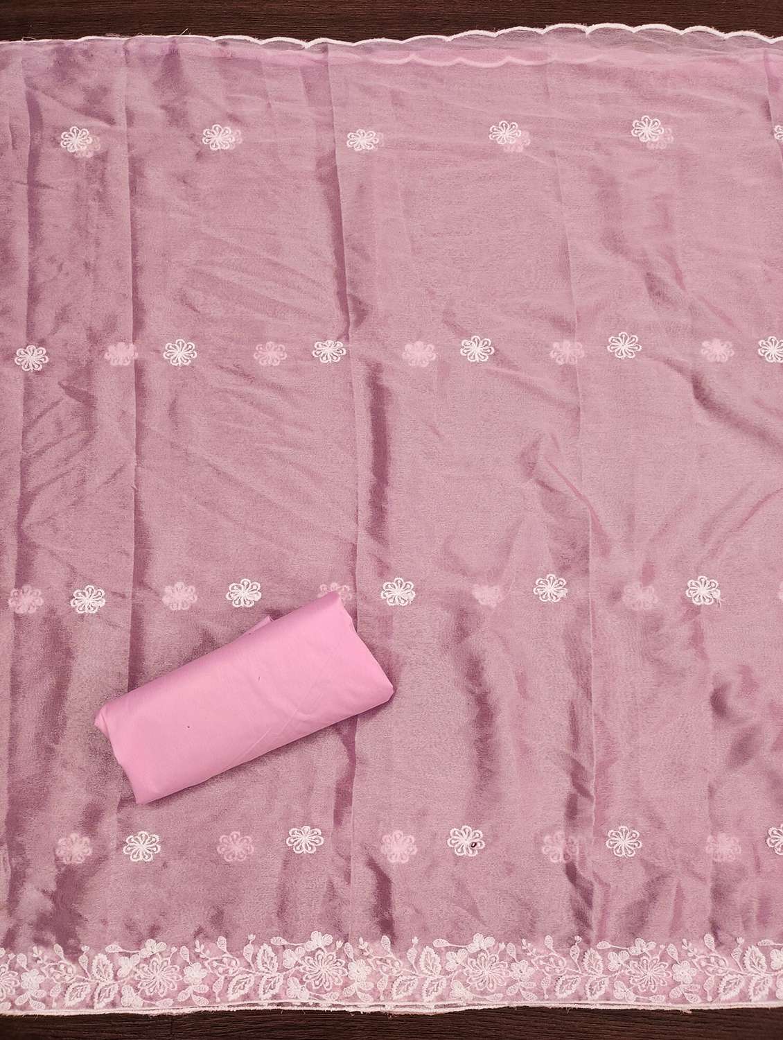 women solid with work embroidered unstitched suit set - 21980204 -  Standard Image - 1