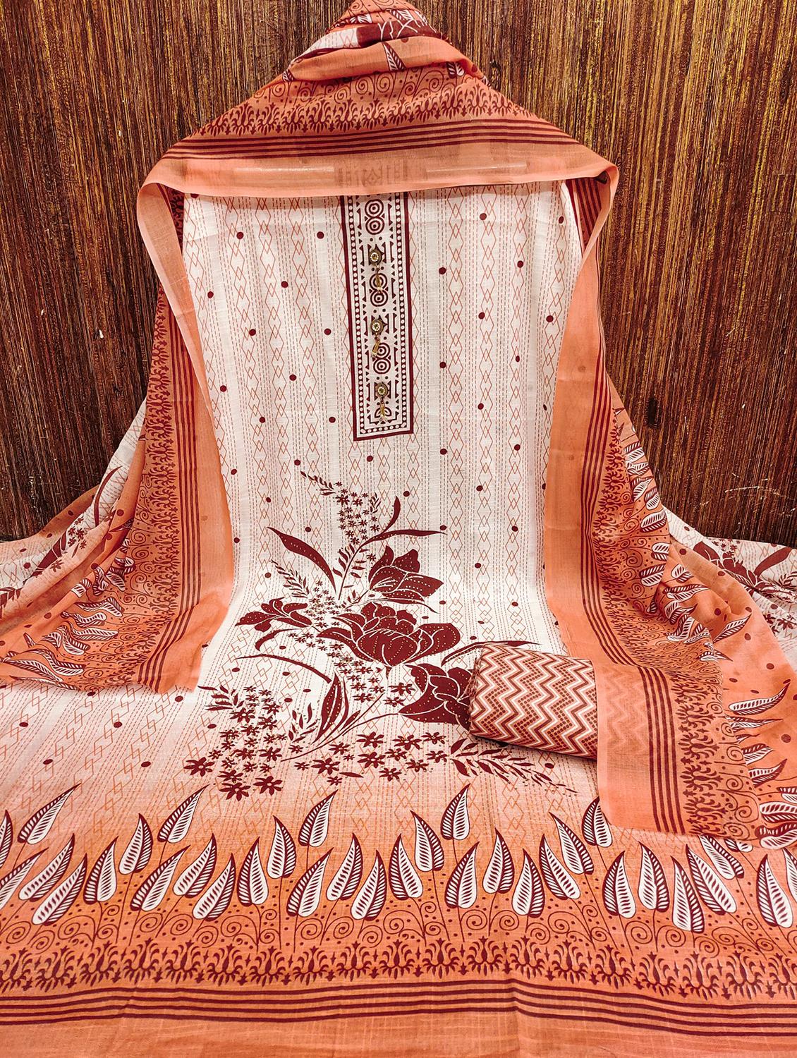 women printed embellishhed unstitched suit set - 21980228 - Zoom Image - 0