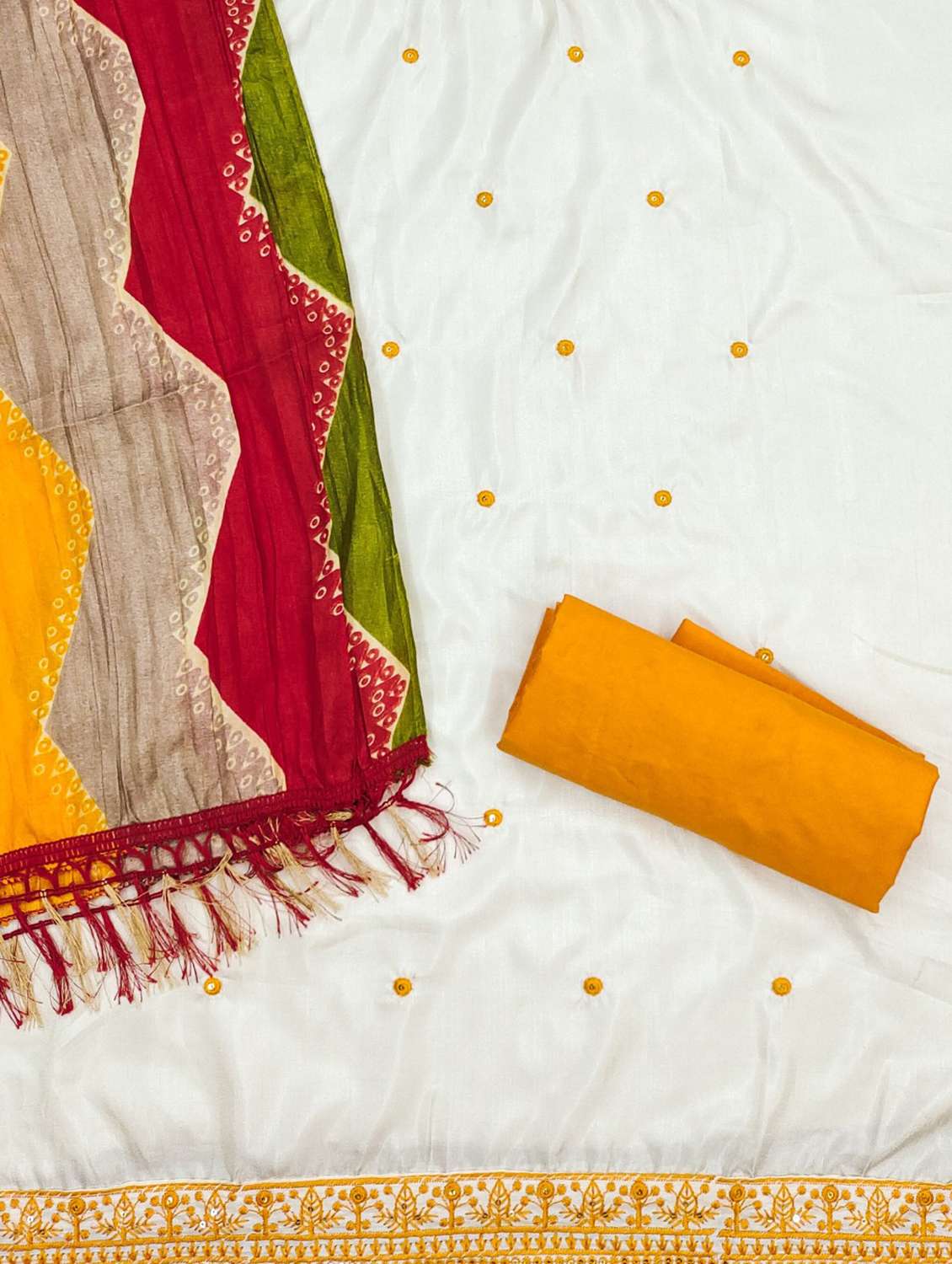 women solid with work embroidered unstitched suit set - 21980234 -  Standard Image - 1