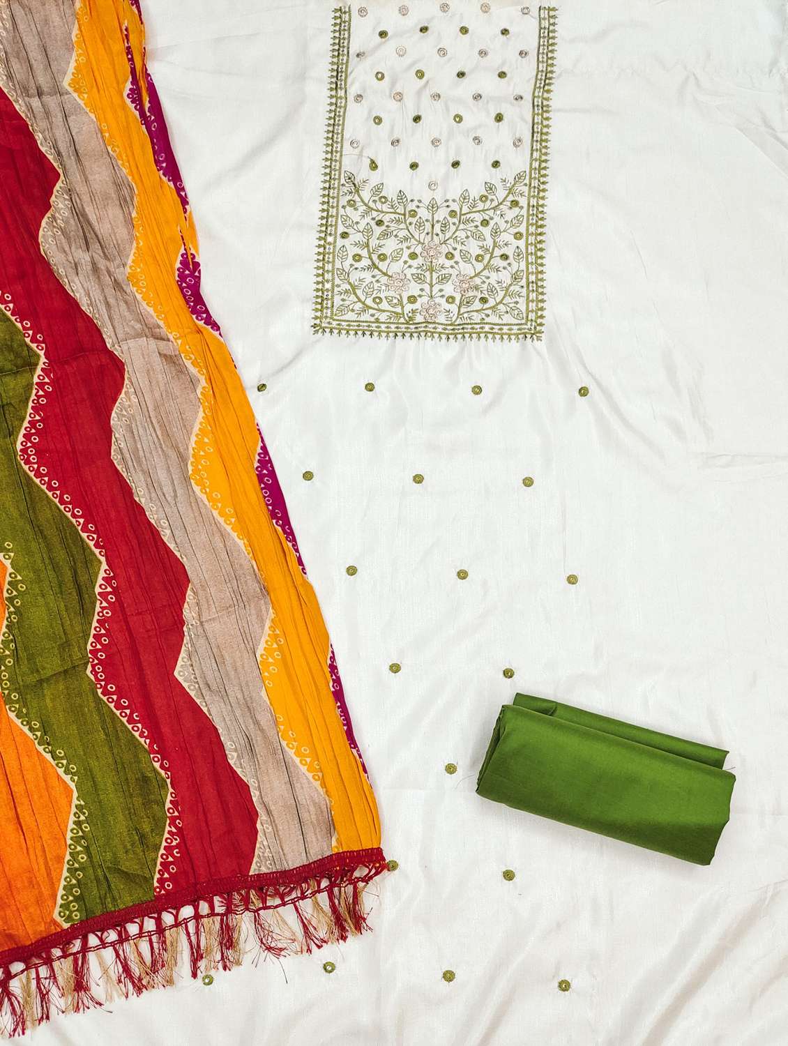 women solid with work embroidered unstitched suit set - 21980237 -  Standard Image - 1