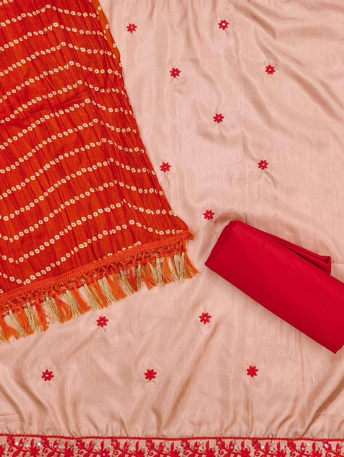 women solid with work embroidered unstitched suit set - 21980239 -  Standard Image - 1