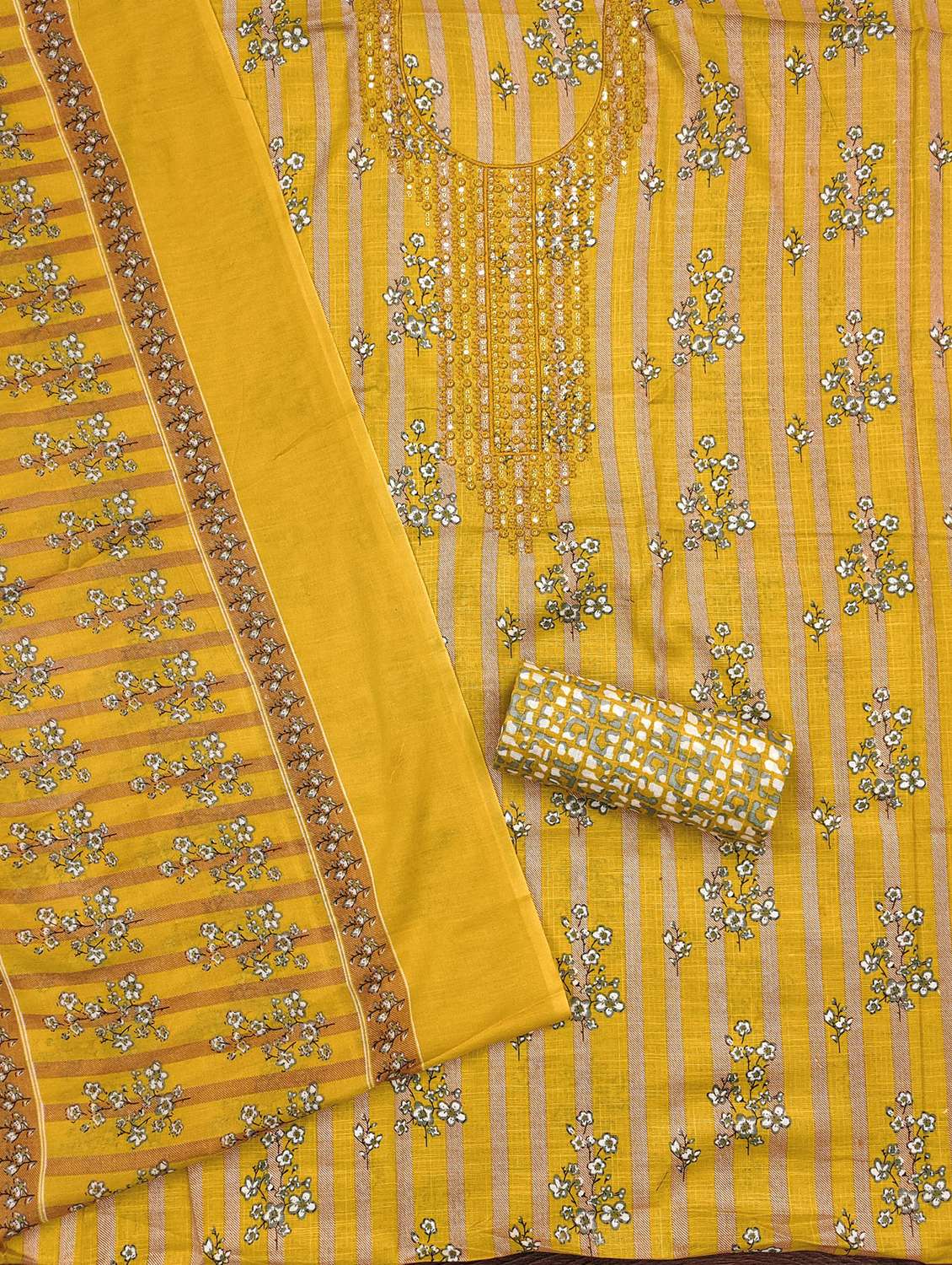 women floral embroidered unstitched suit set - 21980245 -  Standard Image - 1