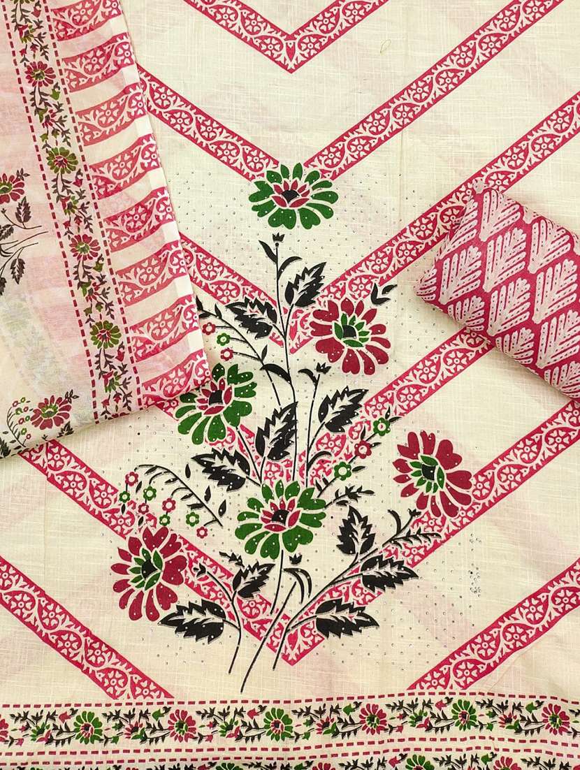 women printed embellished unstitched suit set - 21980262 -  Standard Image - 1