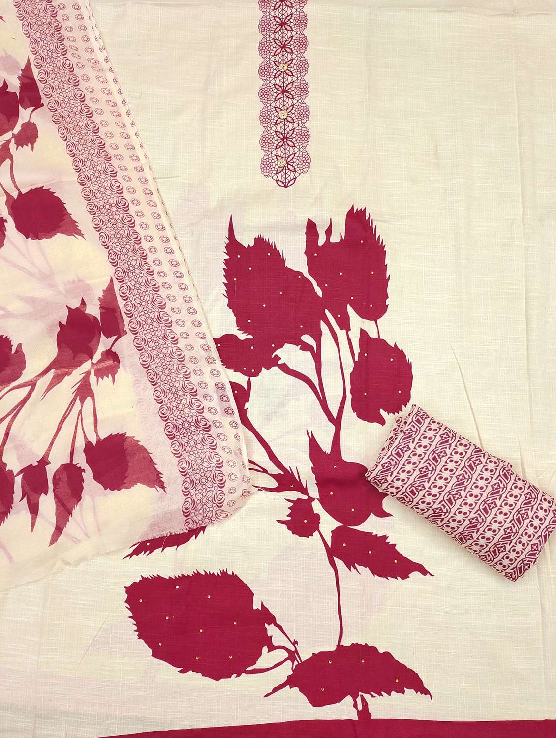 women floral embellished unstitched suit set - 21980263 -  Standard Image - 1