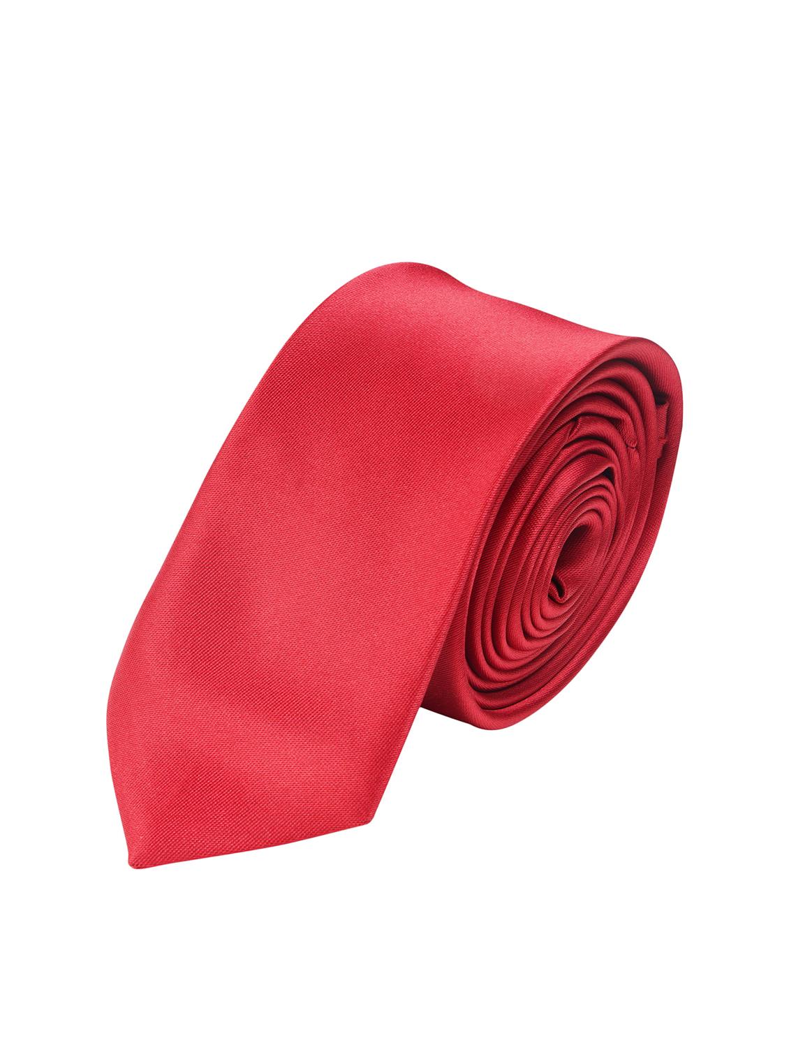 men's red solid polyester formal tie - 21980304 -  Zoom Image - 0