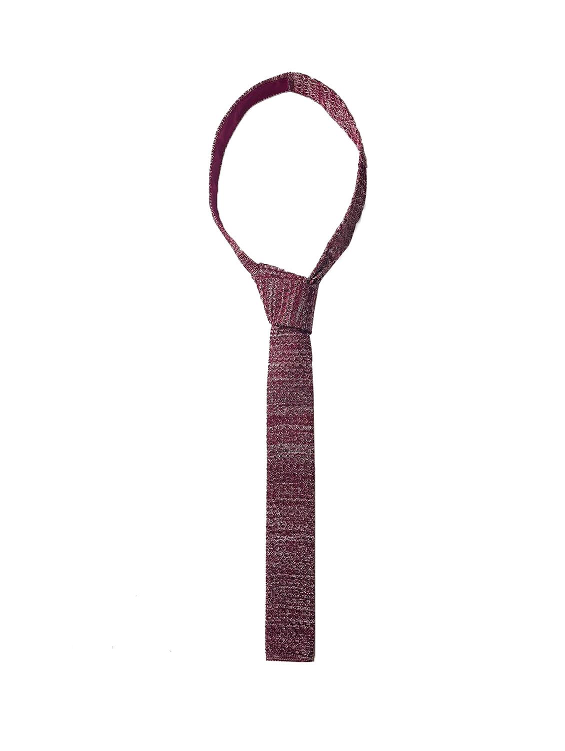 men maroon self designed tie - 21980313 -  Standard Image - 1