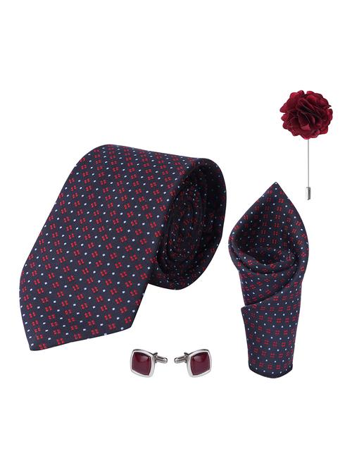 necktie gift set with pocket square cufflinks & brooch pin tie for men - 21980329 -  Standard Image - 0