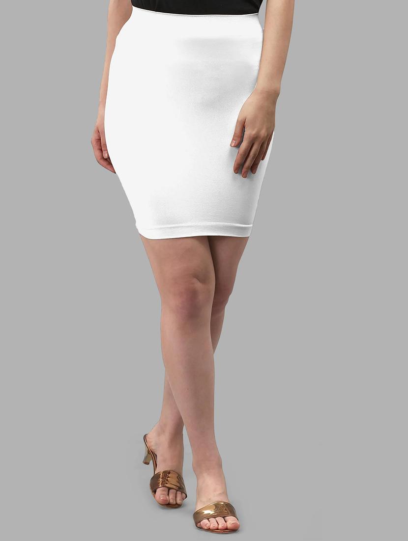 women white solid high rise bodycon skirt - 21980352 -  Standard Image - 1