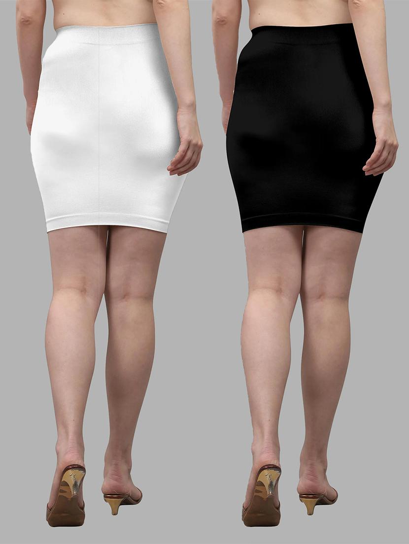 women pack of 2 solid high rise bodycon skirt - 21980353 - Standard Image - 1