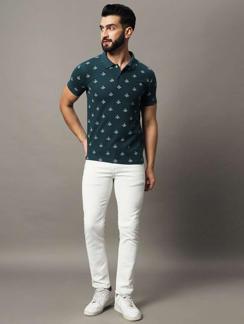 men printed short sleeve regular fit polo t-shirt - 21980362 -  Standard Image - 4