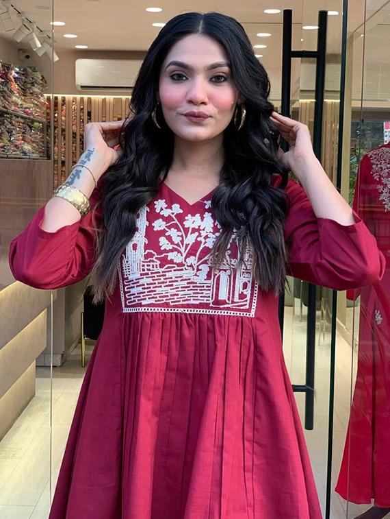 women pink three quarter sleeve ethnic co-ord set - 21980373 - Standard Image - 4