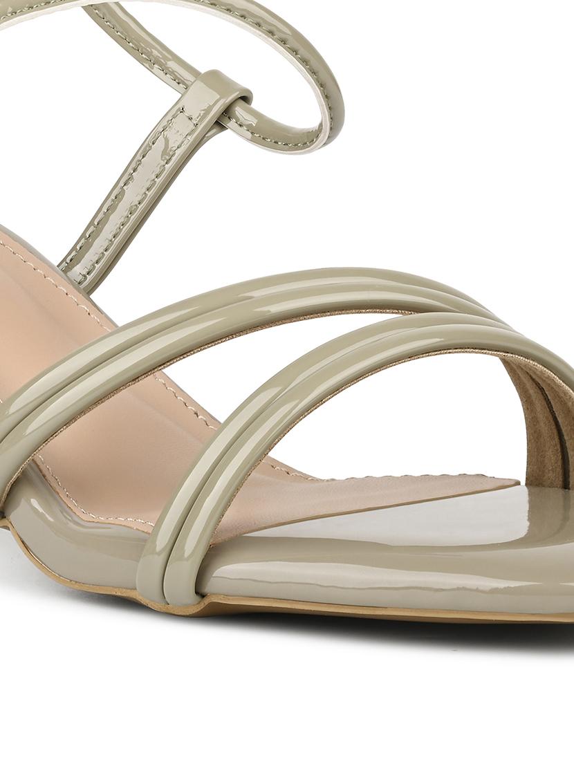 women olive solid back strap block heels - 21980377 - Standard Image - 4