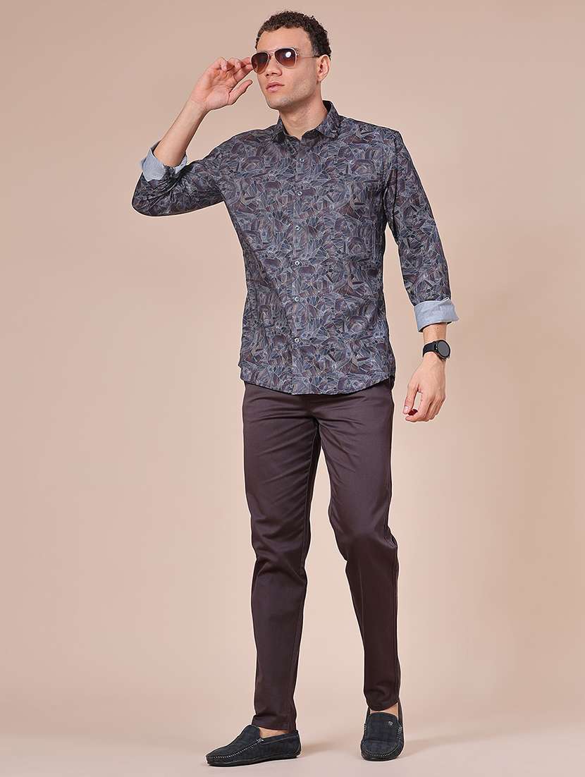 men solid mid rise casual chinos - 21980468 -  Standard Image - 4