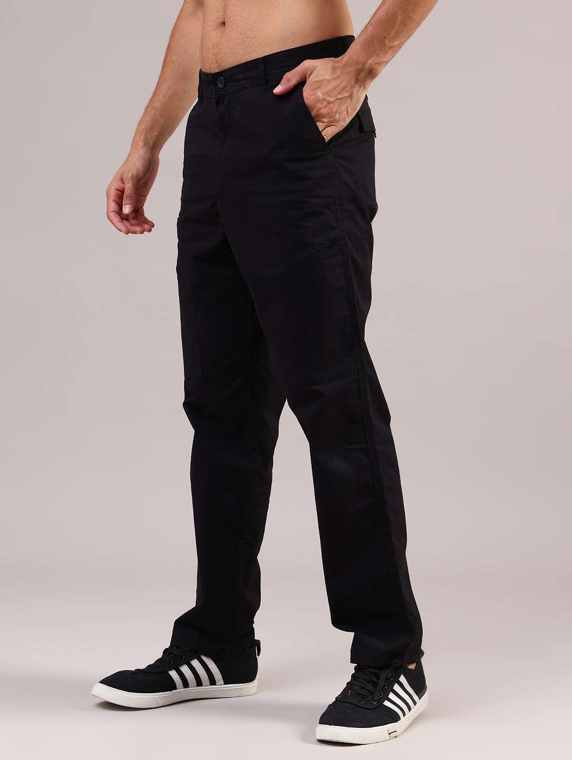 women solid mid rise staright fit chinos  - 21980493 -  Standard Image - 6