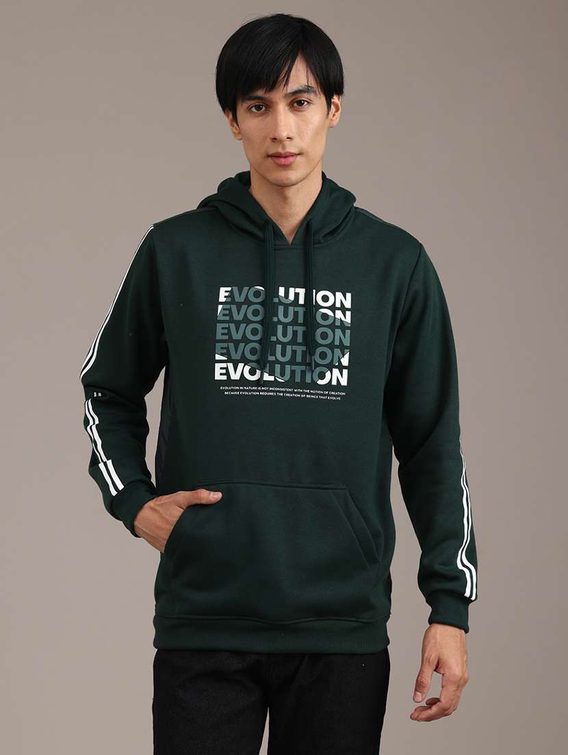 men printed long sleeve hooded sweatshirt - 21980510 -  Standard Image - 1