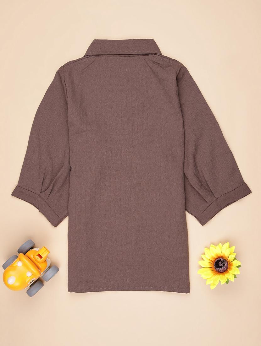 girls embroidered puff sleeve collared top - 21980532 - Standard Image - 1