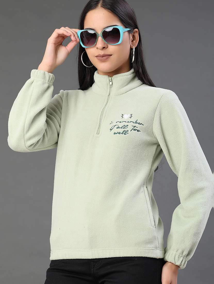 women solid long sleeve sweatshirt