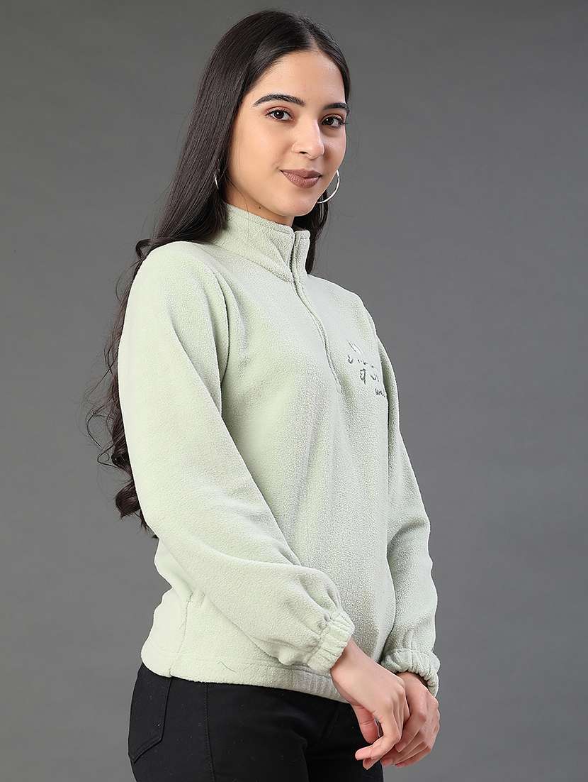 women solid long sleeve sweatshirt - 21980665 -  Standard Image - 1