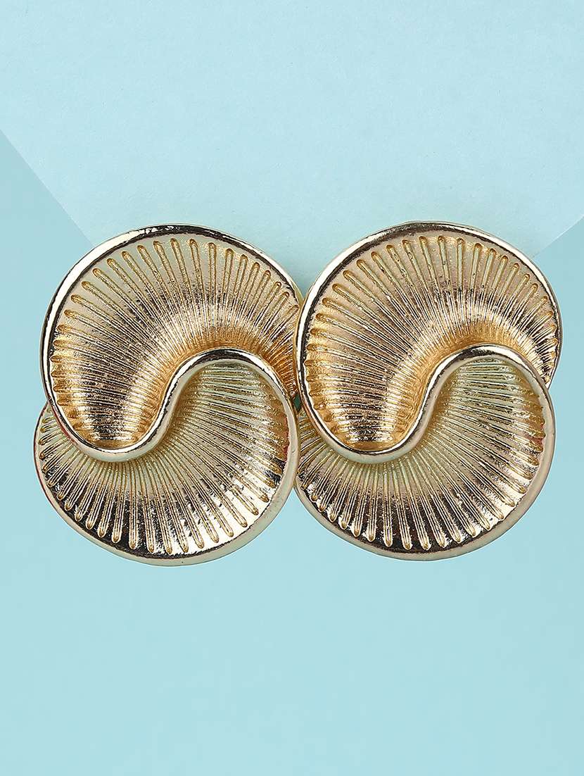 gold textured stud earrings - 21980707 -  Standard Image - 1