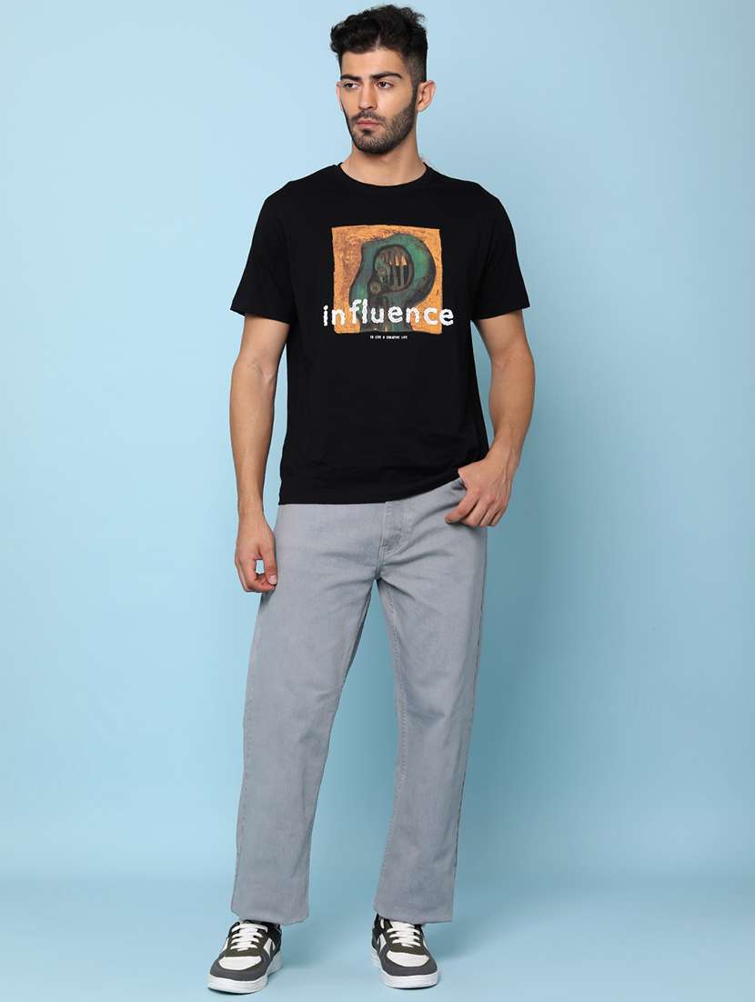 men plain mid rise full length straight jeans - 21980753 -  Standard Image - 4