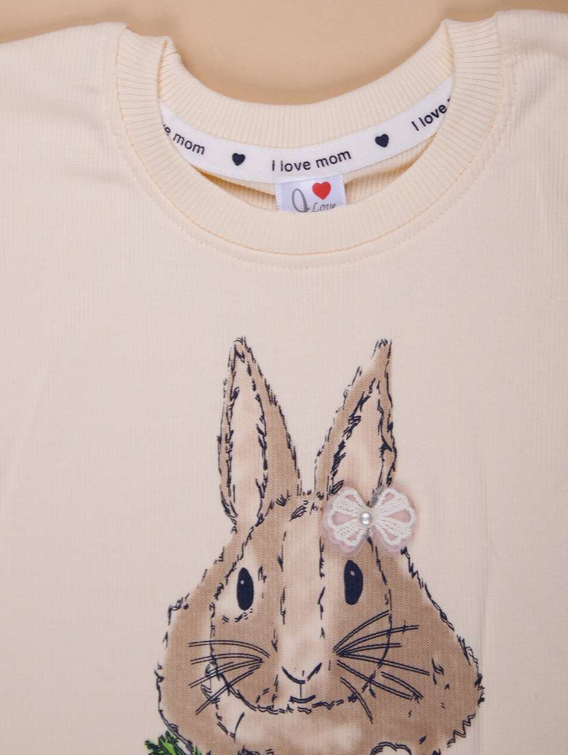 girls printed round neck t-shirt & shorts set - 21980775 -  Standard Image - 1