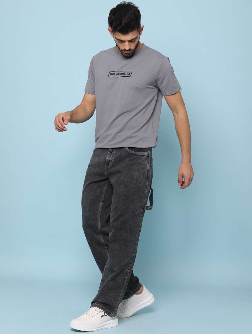 Men Plain Mid Rise Full Length Straight Jeans - 21980796 -  Standard Image - 4