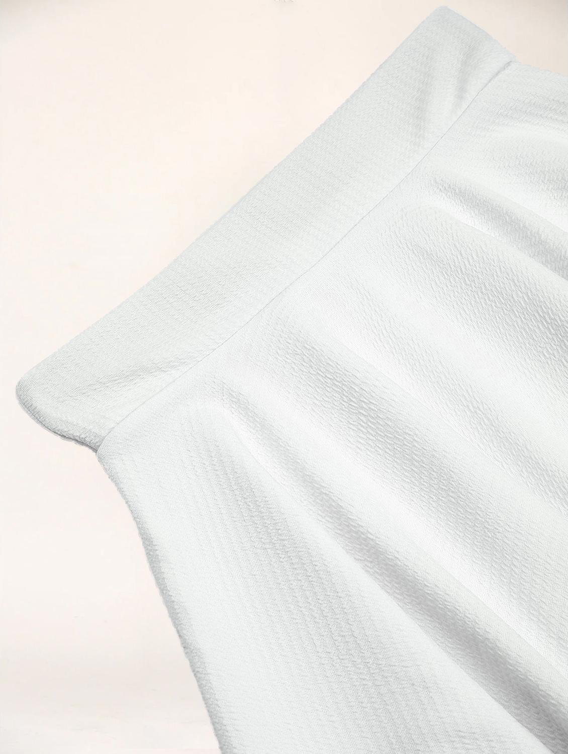 women white solid high rise skater skirt - 21980872 - Standard Image - 4