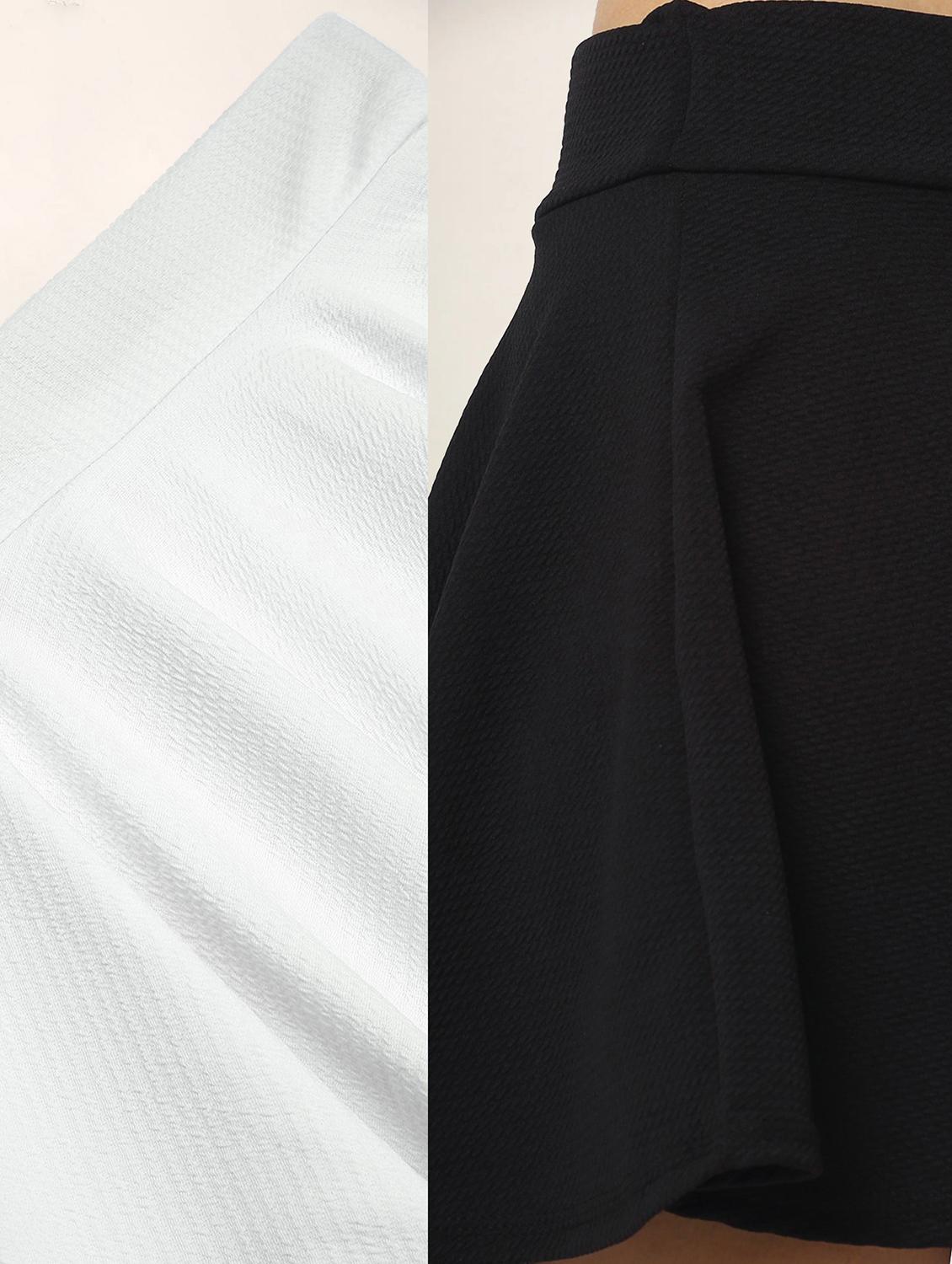 women pack of 2 solid high rise skater skirt - 21980873 - Standard Image - 4