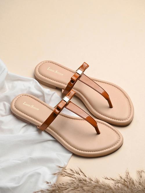 women beige solid slip on sandal - 21980893 -  Standard Image - 0