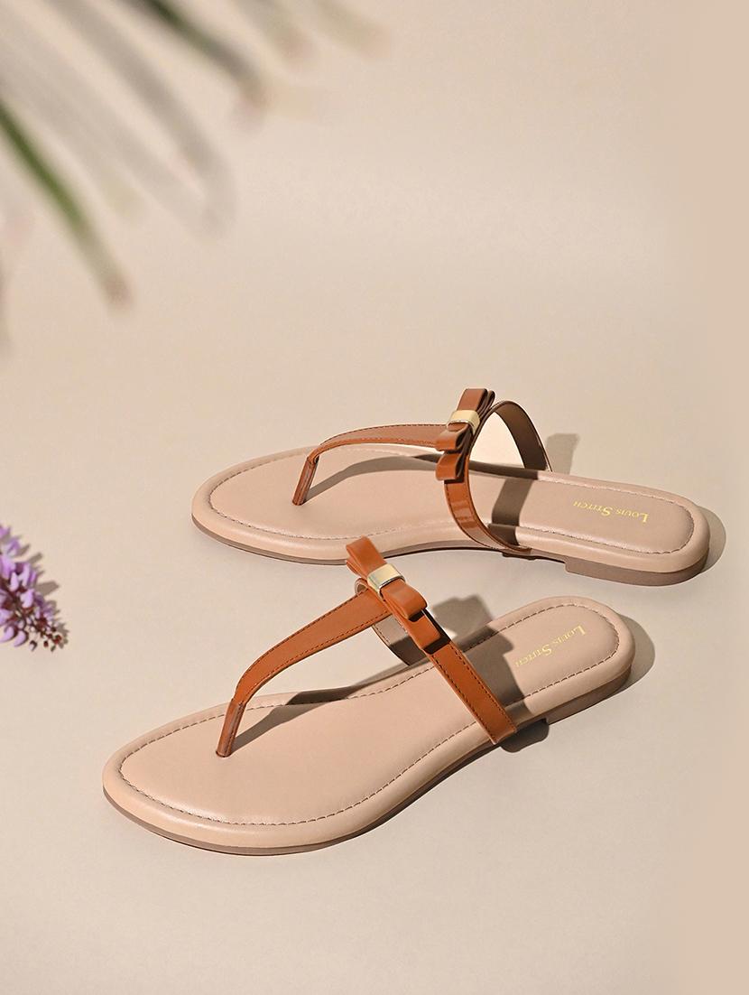 women beige solid slip on sandal - 21980893 - Standard Image - 1