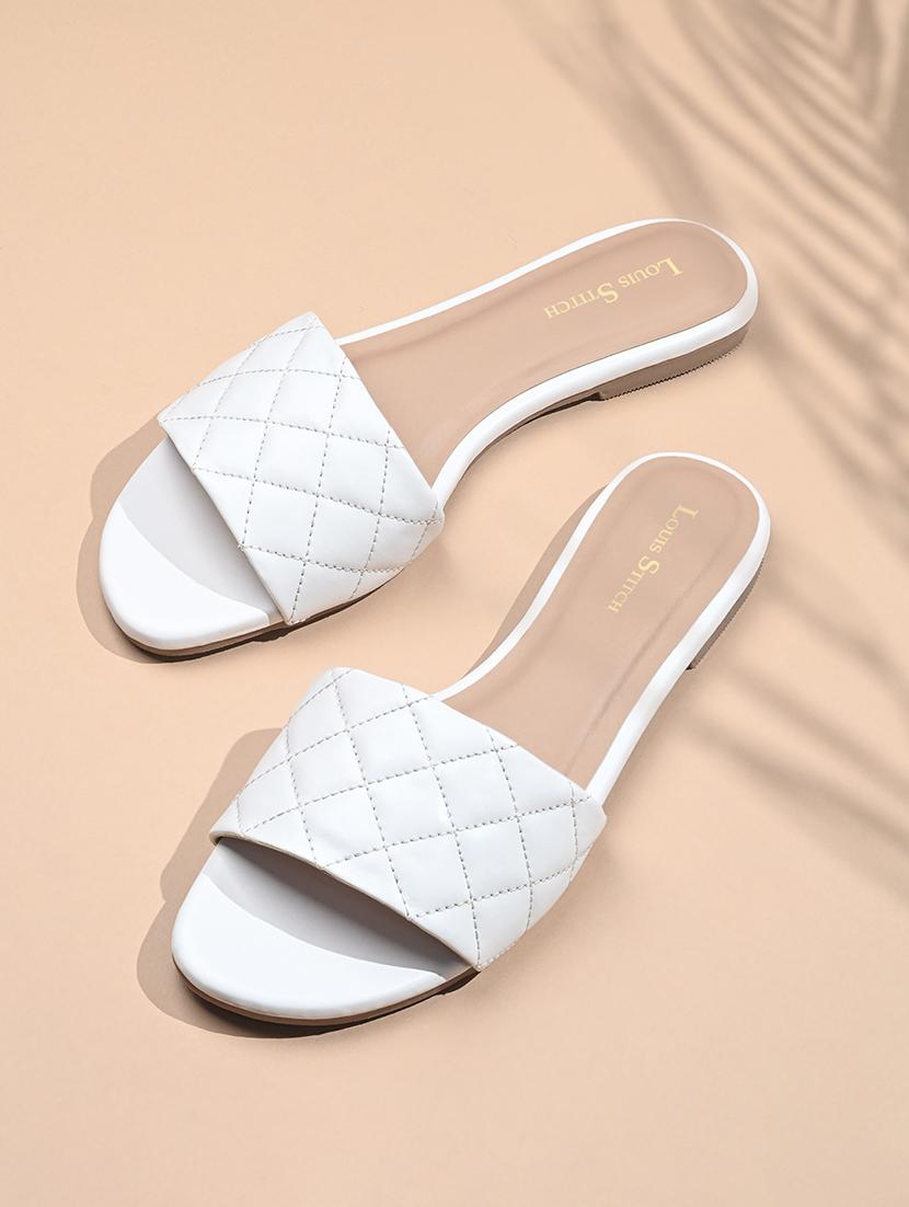 women white textured slip on flats - 21980896 -  Zoom Image - 0