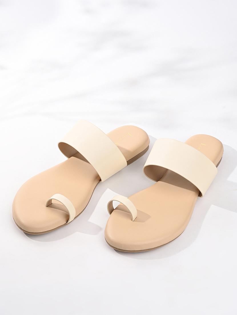 women cream solid slip on flats - 21980897 -  Zoom Image - 0