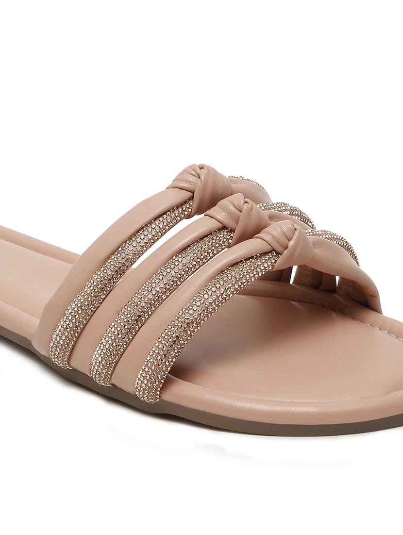 women nude embellished slip on flat - 21980905 - Standard Image - 4