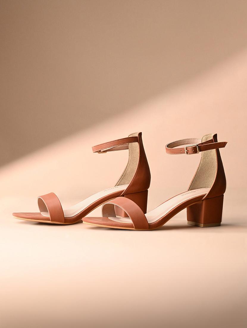 women solid ankle strap block sandal - 21980909 - Standard Image - 1