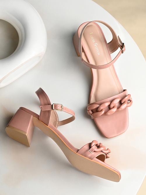 women solid back strap block sandal - 21980912 - Standard Image - 0