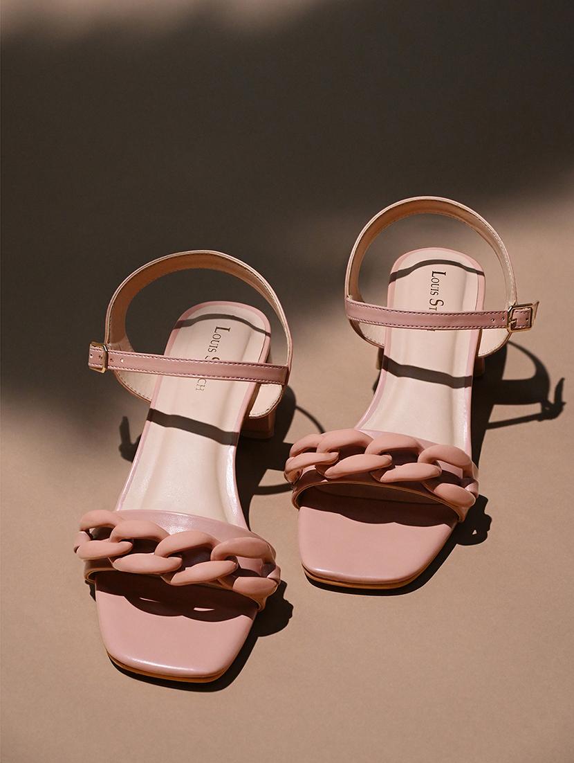 women solid back strap block sandal - 21980912 - Standard Image - 1