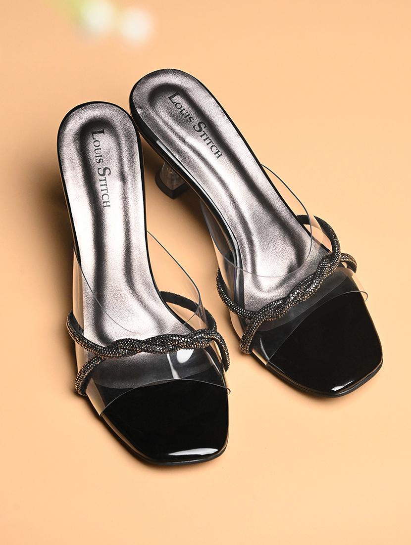 women tan embellished slip on heels - 21980918 - Standard Image - 1