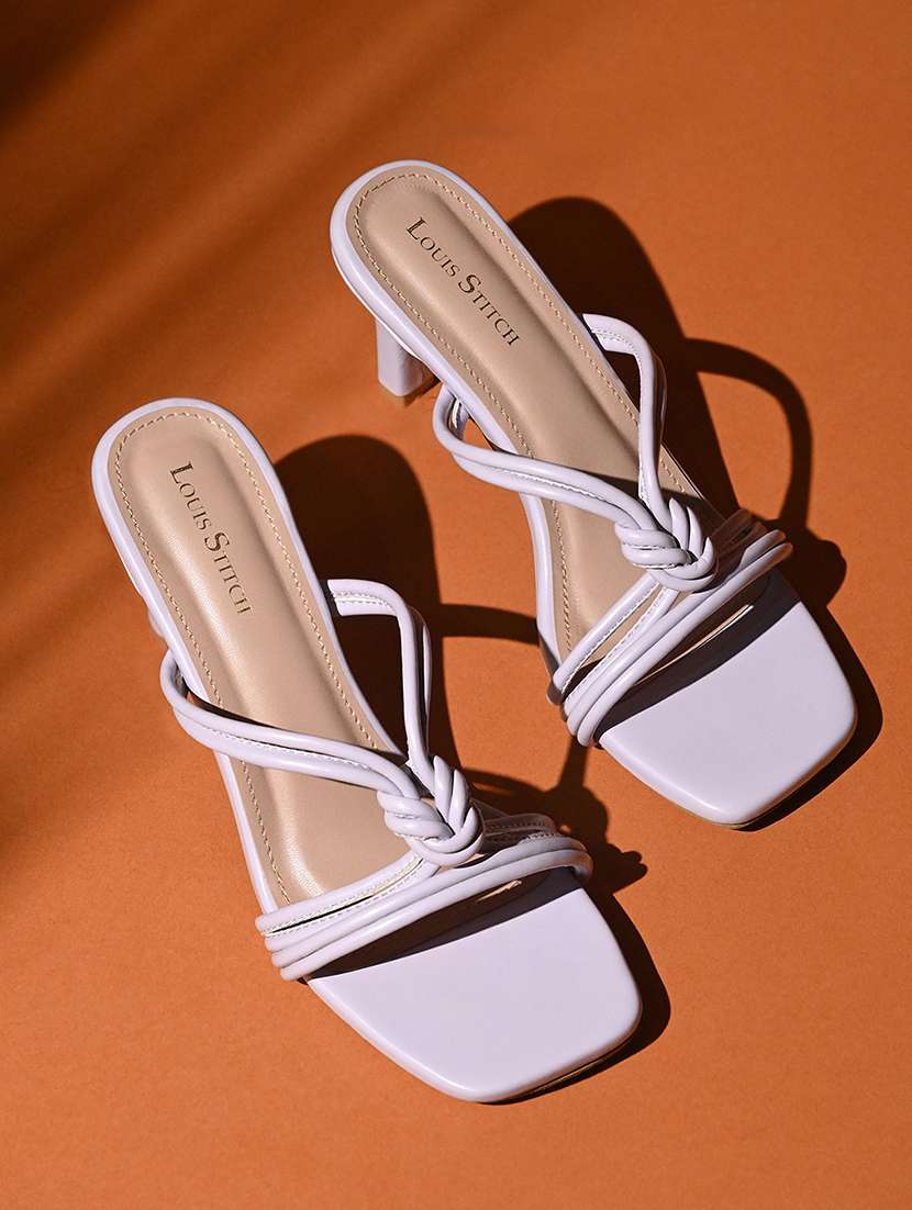 women solid slip on heels