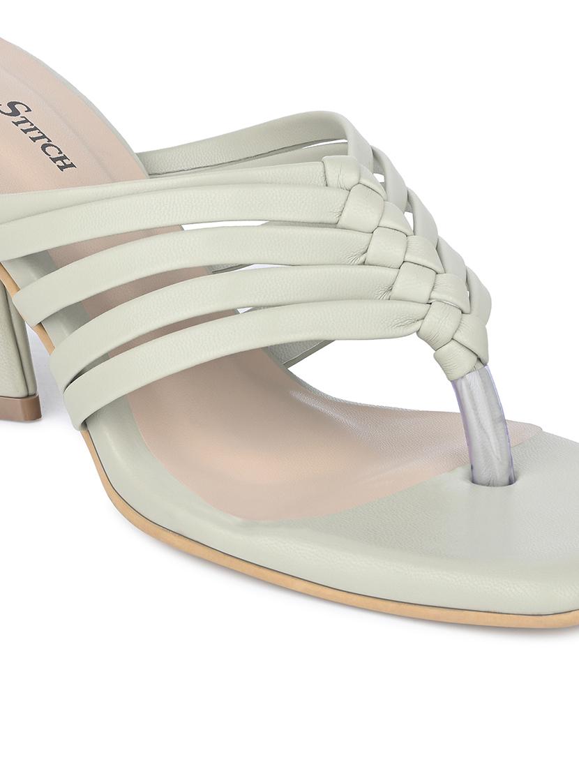 women solid slip on block heels - 21980926 - Standard Image - 4