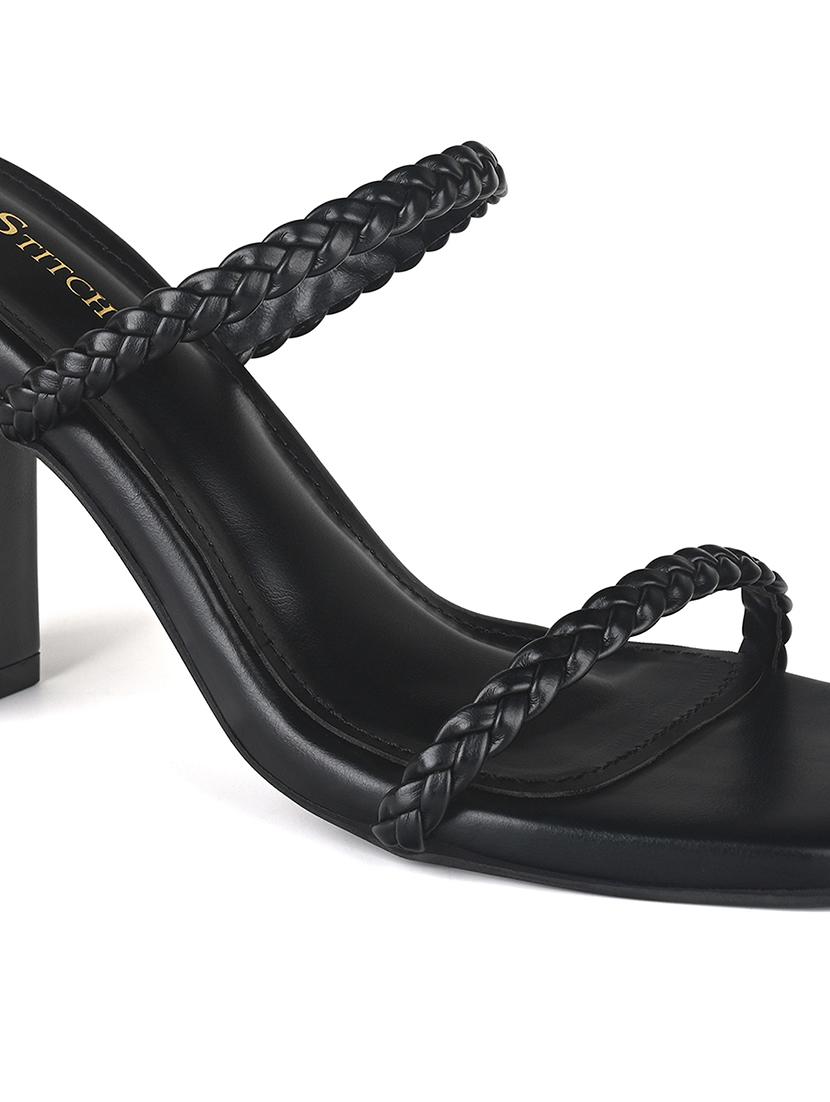 black pu mules sandals - 21980927 - Standard Image - 4