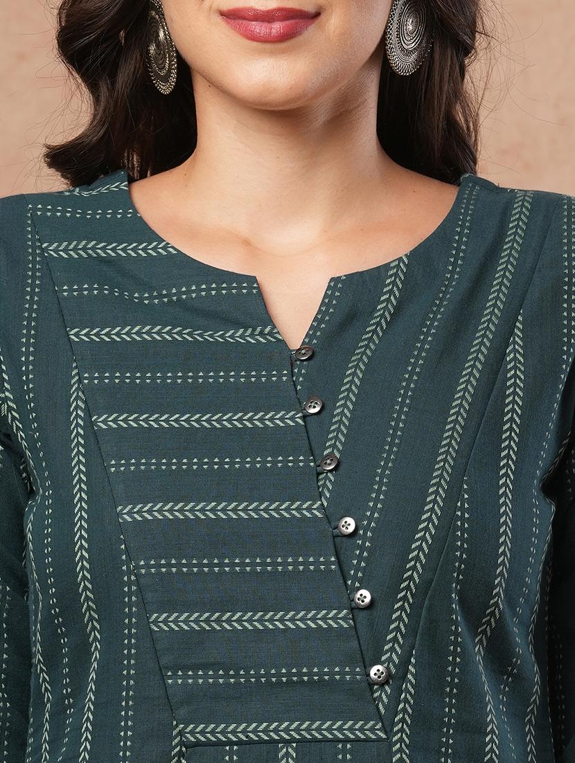 women printed notch neck straight kurta - 21980942 - Standard Image - 4