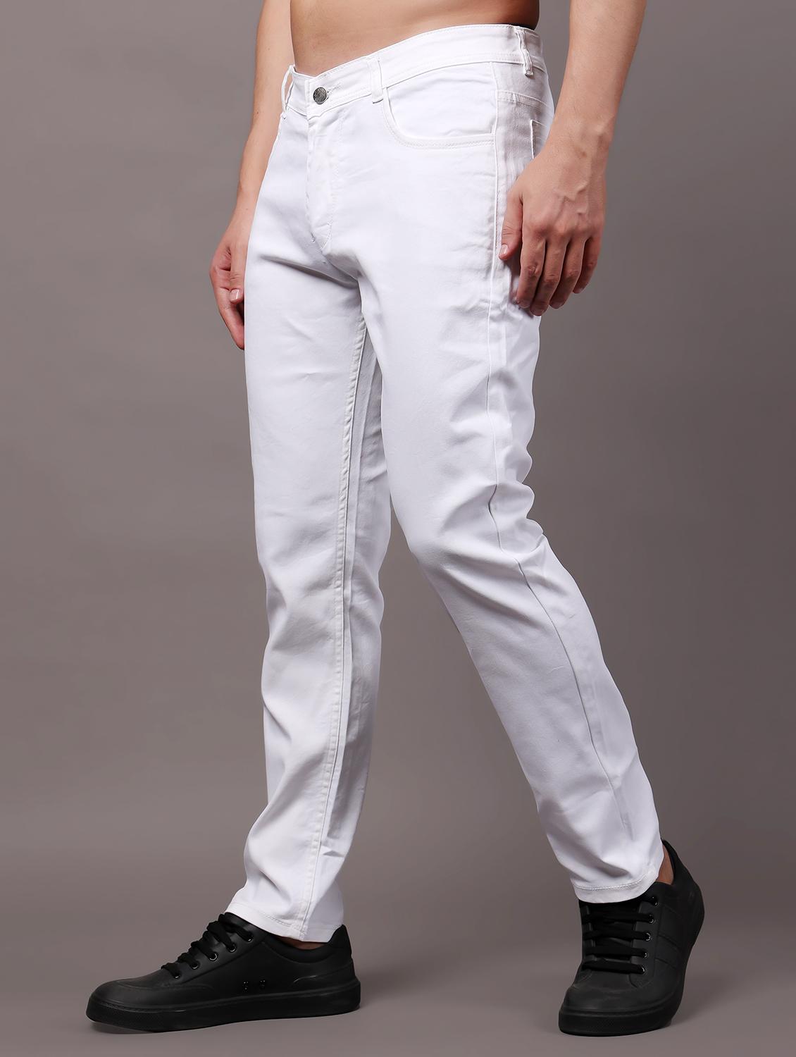 men white mid rise full length jeans - 21980954 -  Standard Image - 1