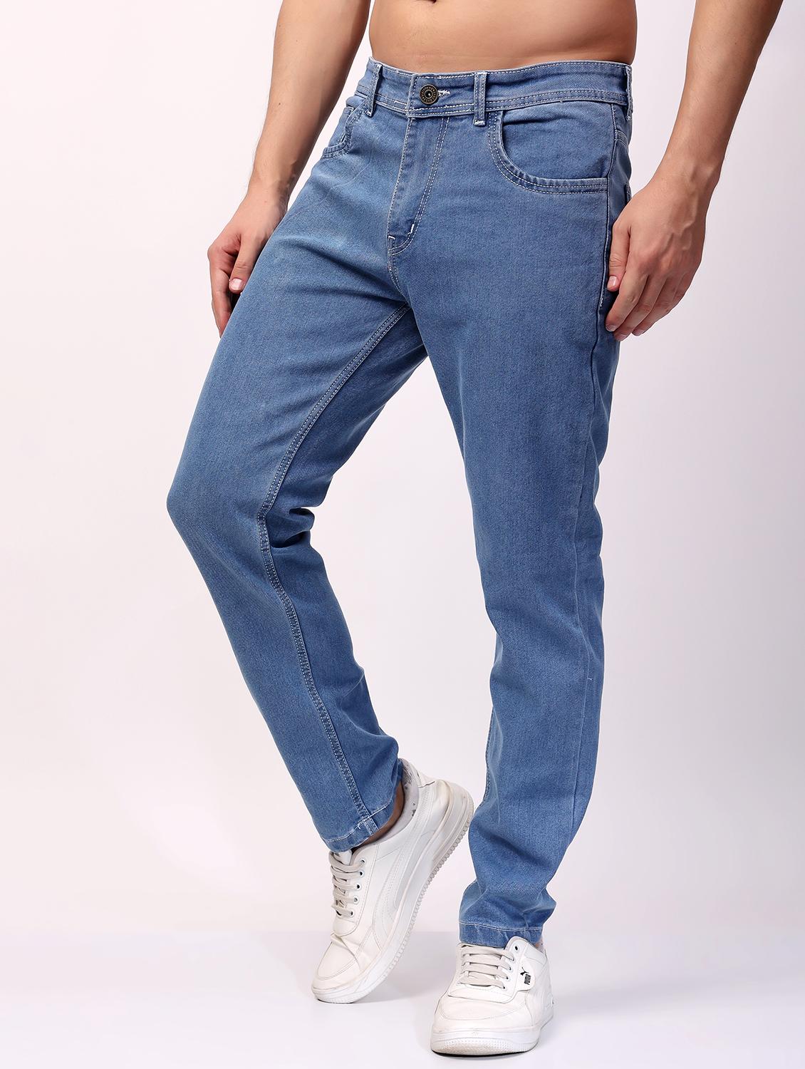 men light blue mid rise full length jeans - 21980955 -  Standard Image - 1