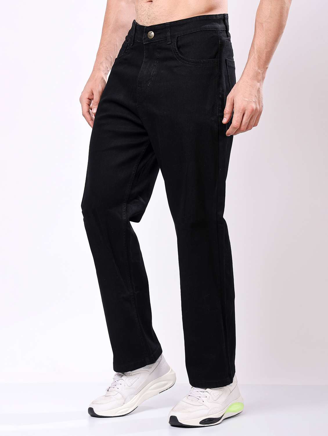 men black mid rise full length jeans