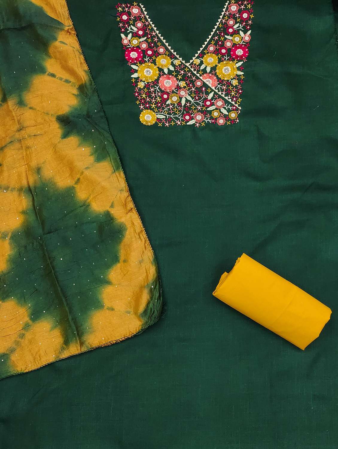 women solid with work embroidered unstitched suit set - 21980998 -  Standard Image - 1